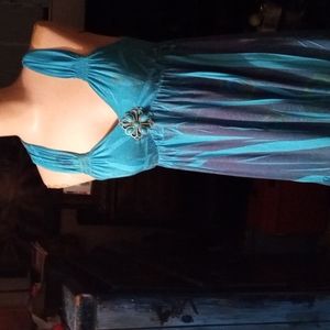 Dp Sport  Raceback Dress With Turquoise Brooch  Size M.  Made in USA.